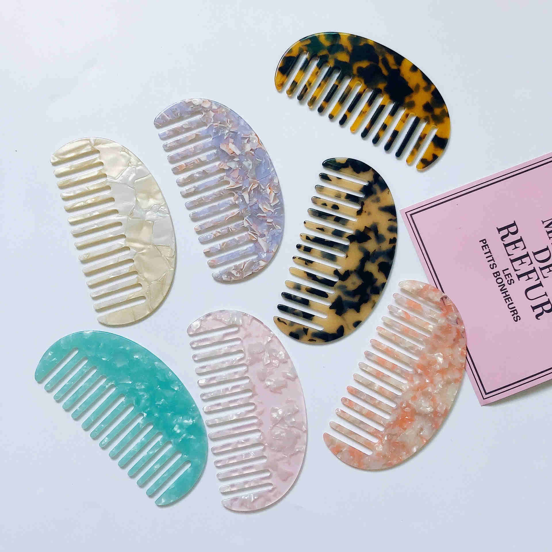 Fashion Simple Acetate Plate Anti-static Comb Cute Hair Combs For Women