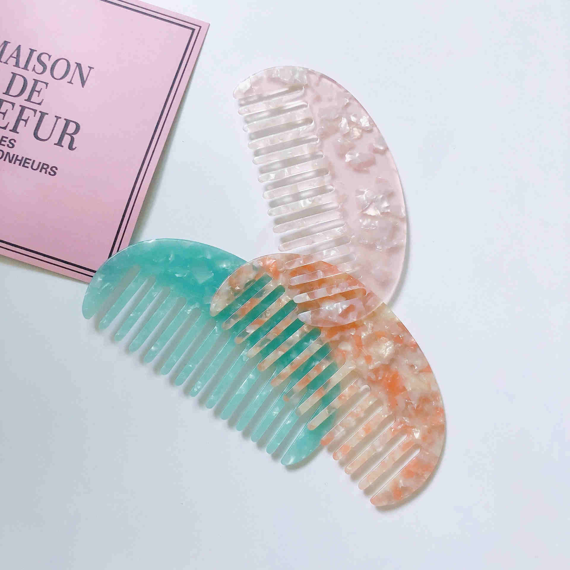 Fashion Simple Acetate Plate Anti-static Comb Cute Hair Combs For Women